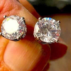 2 carat pierced Sterling silver CZ earrings